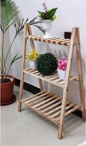 3 Tier Wooden Plant Stand Flower Pot Shelf Rack Solid Wood