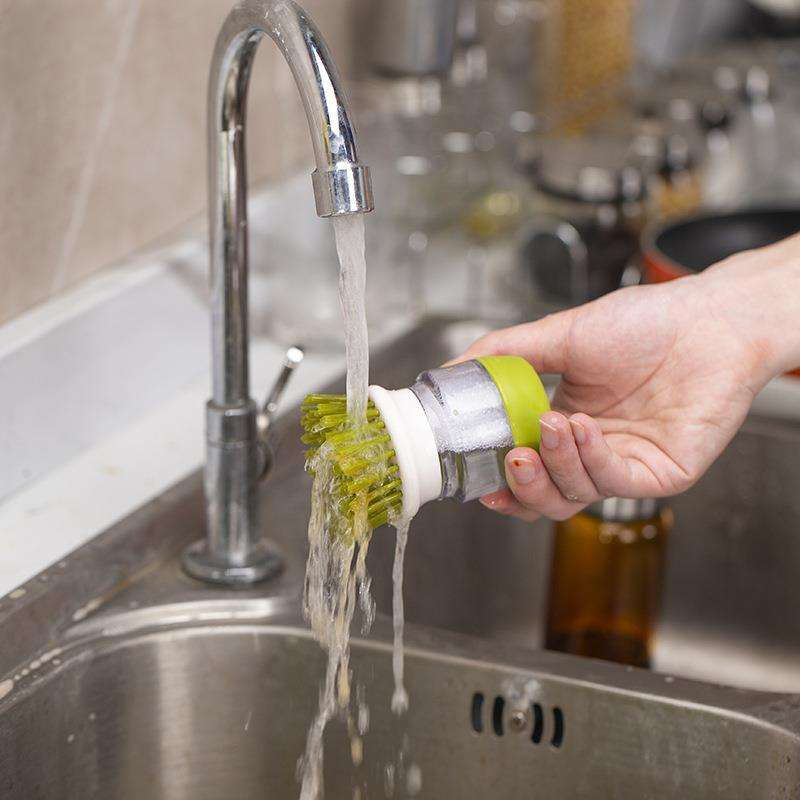 Dish Washing Brush With Liquid Soap Dispenser