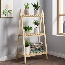 3 Tier Wooden Plant Stand Flower Pot Shelf Rack Solid Wood