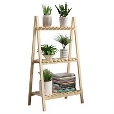 3 Tier Wooden Plant Stand Flower Pot Shelf Rack Solid Wood