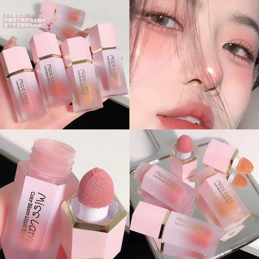 Air Cushion Blush Creamy Liquid Cheek Blush with Sponge